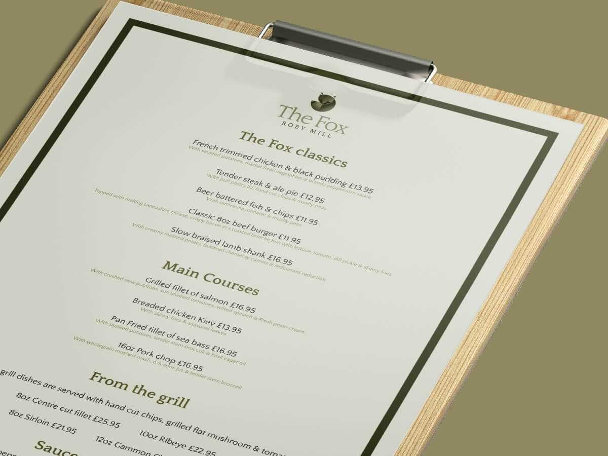 The fox menu visual
